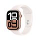 Apple Watch Series 10 OLED 46 mm Numérique 416 x 496 pixels Écran tactile Or rose Wifi GPS (satellite) - MWWT3QF/A