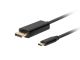 Lanberg CA-CMDP-10CU-0010-BK câble vidéo et adaptateur 1 m USB Type-C DisplayPort Noir - CA-CMDP-10CU-0010-BK