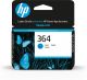 HP 364 Cyan Original Ink Cartridge cartouche d'encre 1 pièce(s) Rendement standard - CB318EE
