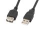Lanberg CA-USBE-10CC-0007-BK câble USB USB 2.0 0,7 m USB A Noir - CA-USBE-10CC-0007-BK