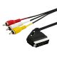 Savio CL-133 Câble SCART 2 m SCART (21-pin) 3 x RCA Multicolore - CL-133