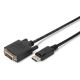 Uniformatic 12633 câble vidéo et adaptateur 3 m DVI-D DisplayPort Noir - 12633