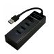 MCL 4 ports USB 3.0 hub - Black USB 3.2 Gen 1 (3.1 Gen 1) Type-A 5000 Mbit/s Noir - USB3-M104B/N-P