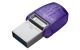 Kingston Technology DataTraveler microDuo 3C lecteur USB flash USB Type-A / USB Type-C 3.2 Gen 1 (3.1 Gen 1) Violet, Acier inoxydable - DTDUO3CG3/64GB