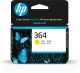 HP 364 Yellow Original Ink Cartridge cartouche d'encre 1 pièce(s) Rendement standard - CB320EE