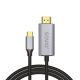 Savio USB-C to HDMI 2.0B cable 2m silver / black gold tips CL-171 câble HDMI USB C HDMI Type A (Standard) Noir - CL-171